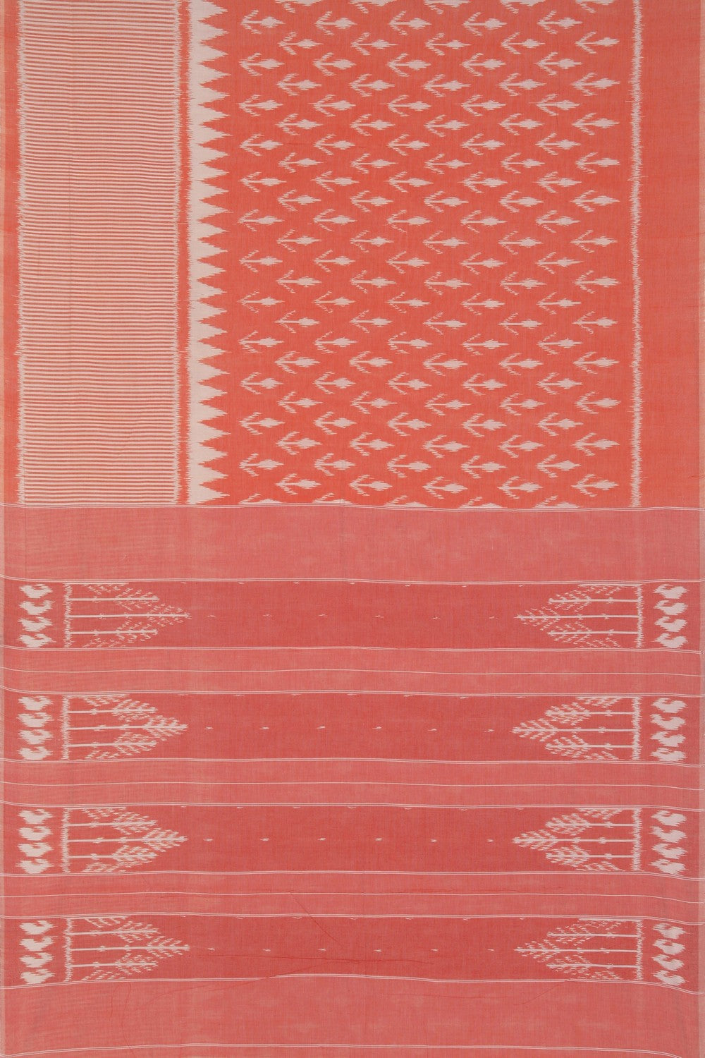 Image of Pochampally Ikat Peach Saree